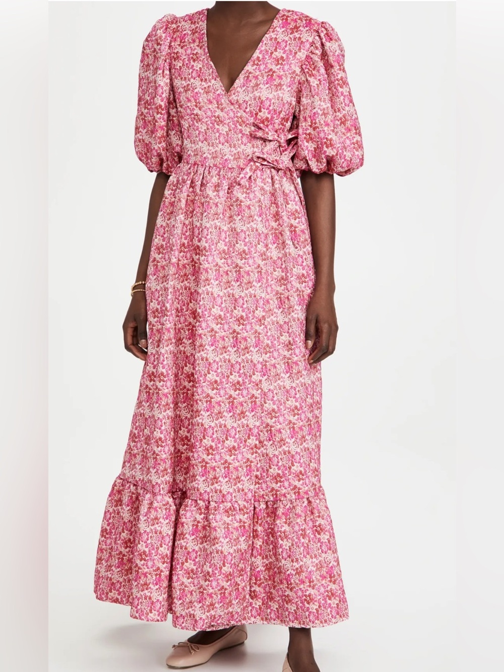 Sister Jane DREAM Bud Burst Jacquard Wrap Dress Size Small - Picture 5 of 13